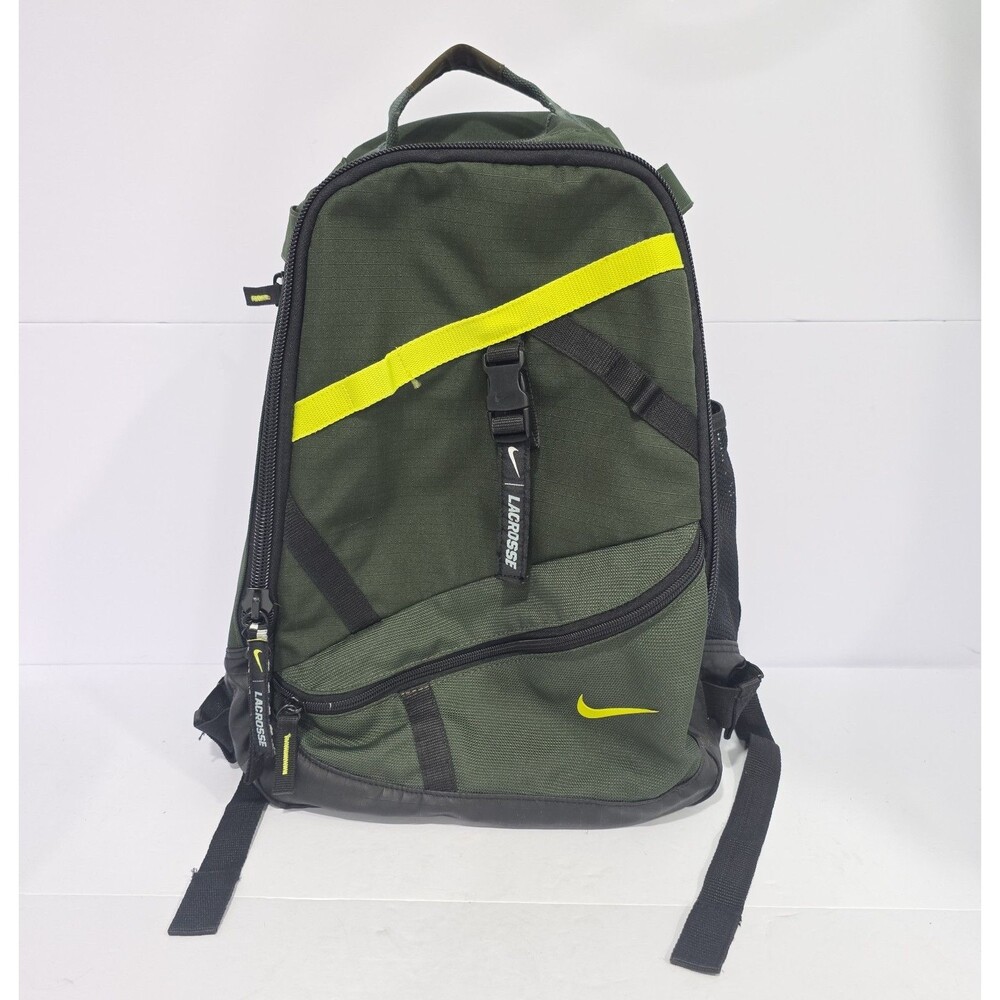 Nike Max Air Lazer Lacrosse Backpack Green/Yellow Athletic School Travel Bag